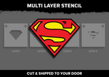 Superman Logo Multi Layer Stencil