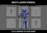 Minecraft Skeleton Multi Layer Stencil