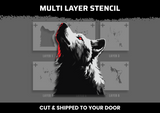 Wolf Head Multi Layer Stencil