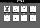 Minecraft Warden Multi Layer Stencil