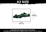 Formula E Car Multi Layer Stencil