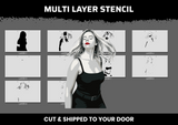 Beautiful Woman Portrait stencil - 1