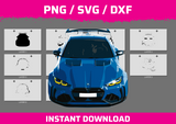 BMW M4 instant download PNG SVG DXF