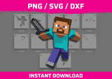Minecraft Dave Stencil Files - Digital Download