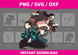 Demon Slayer Abstract Stencil Files - Digital Download