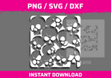 Skull 3 Stencil Files - Digital Download