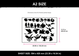 Dragon Silhouette Set A2