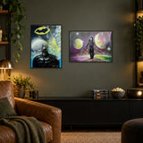 Enemies Made Together - TomWellyWells x Skech Art Collaboration framed print in a cinema setting. Illustrative room mockup.