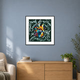 Foxtrot Oscar — 50 × 50 cm framed print in a room.