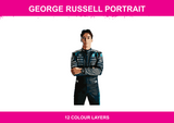 George Russell Portrait colour artwork