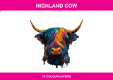 Highland Cow colour artwork