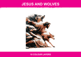 Jesus and Wolves colour artwork