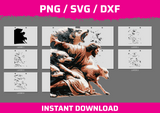 Jesus and Wolves instant download PNG SVG DXF