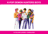 K-pop Demon Hunters Boys colour artwork