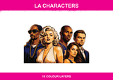 LA Characters colour artwork