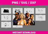 LA Characters instant download PNG SVG DXF