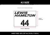 Lewis Hamilton 44 Wordmark A3