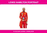 Lewis Hamilton Portrait colour artwork
