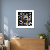 Mane Event — 50 × 50 cm framed print in a room.