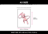 Mew A3 with corrected soft pink body and rose shading