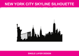 New York City Skyline Silhouette colour artwork