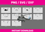 Puma Helicopter instant download PNG SVG DXF