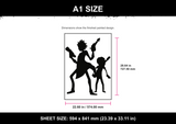 Rick and Morty Silhouette A1