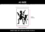 Rick and Morty Silhouette A3