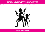 Rick and Morty Silhouette colour artwork
