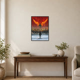 Rise Again — A3 framed print in a room.