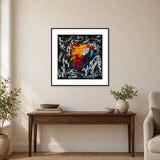 Squawkward — 50 × 50 cm framed print in a room.