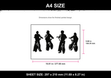 Stranger Things Bicycle Silhouette A4