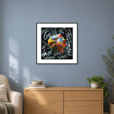 Talon Ted — 50 × 50 cm framed print in a room.