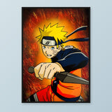 Uzumaki’s Flame framed print; illustrative mockup with corrected artwork edges.