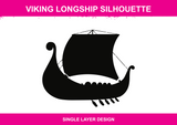 Viking Longship Silhouette colour artwork