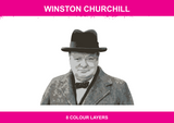 Winston Churchill colour artwork