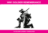 WW1 Soldier Remembrance colour artwork