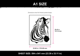 Zebra Silhouette A1