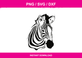 Zebra Silhouette instant download PNG SVG DXF