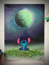 Stitch on a Hill — original painting.