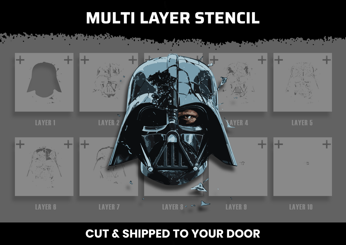 Darth Vader Smashed Helmet Multi Layer Stencil