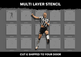 Newcastle Player Multi Layer Stencil