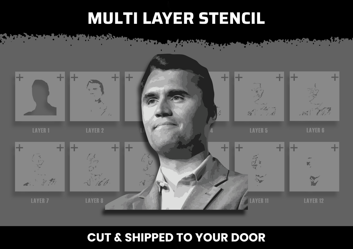 Charlie Kirk Multi Layer Stencil