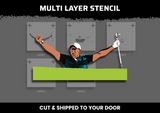 Golfer Multi Layer Stencil