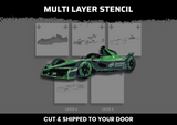 Formula E Car Multi Layer Stencil
