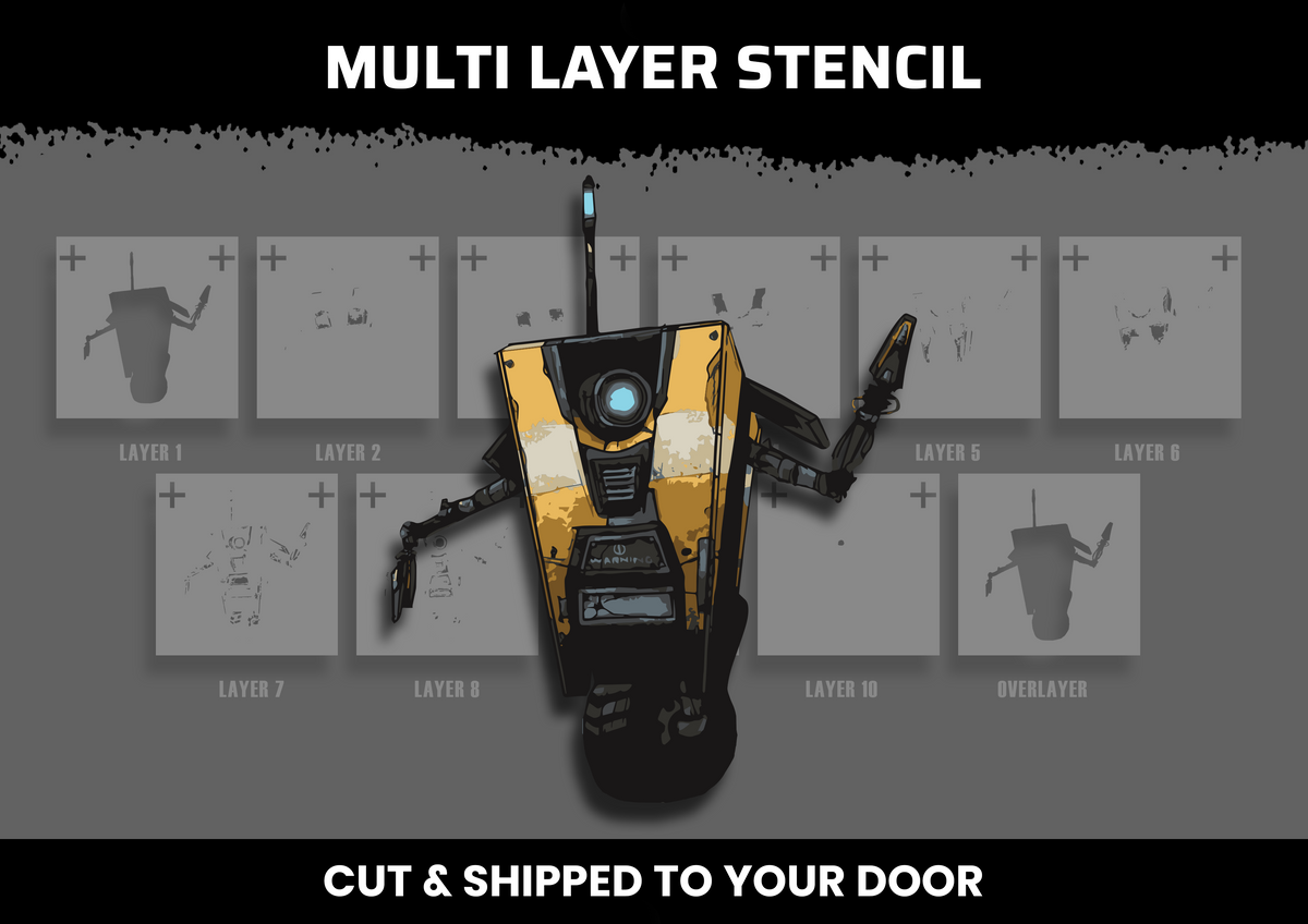 Borderlands ClapTrap Multi Layer Stencil
