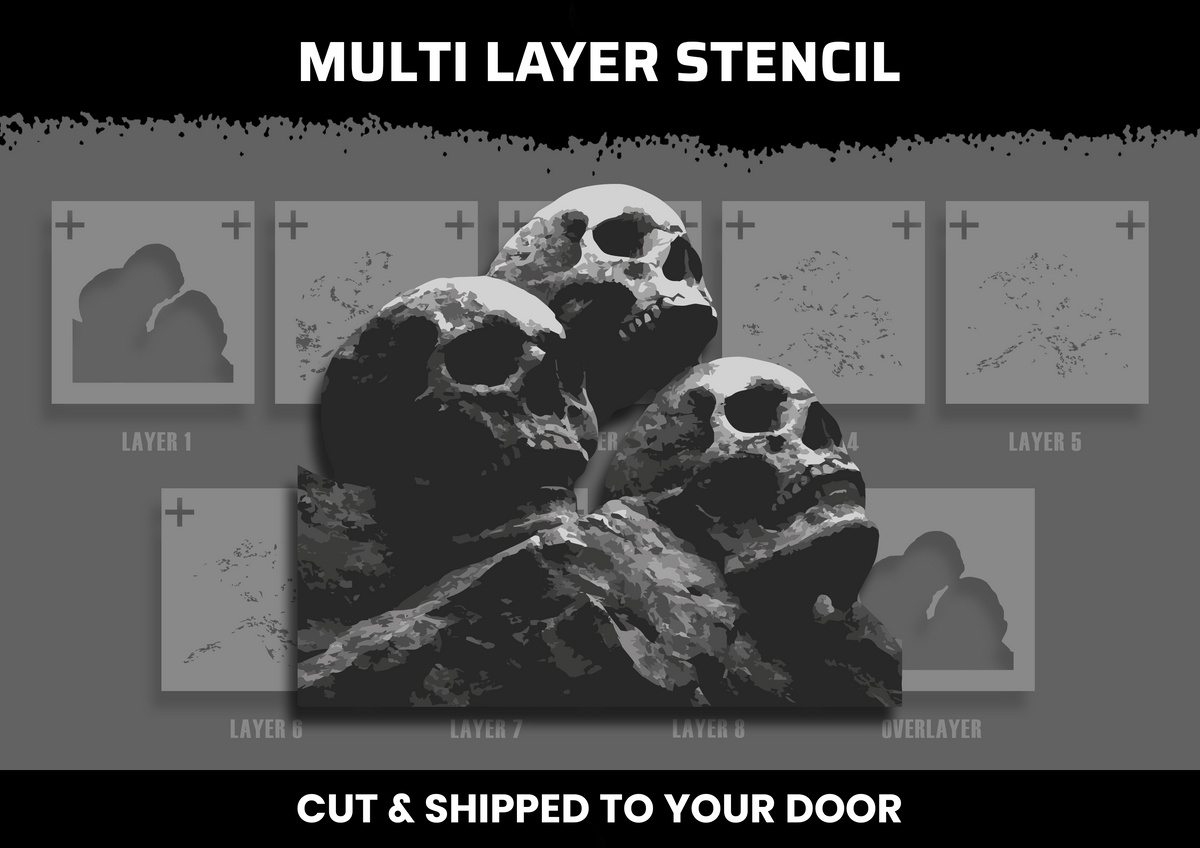 Three Skulls Multi Layer Stencil