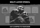 Three Skulls Multi Layer Stencil