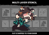Demon Slayer Abstract Multi Layer Stencil