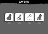 Easy Greyscale Lion Multi Layer Stencil